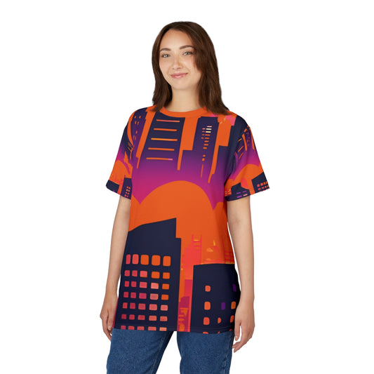 Vibrant Cityscape Unisex Cut & Sew Tee