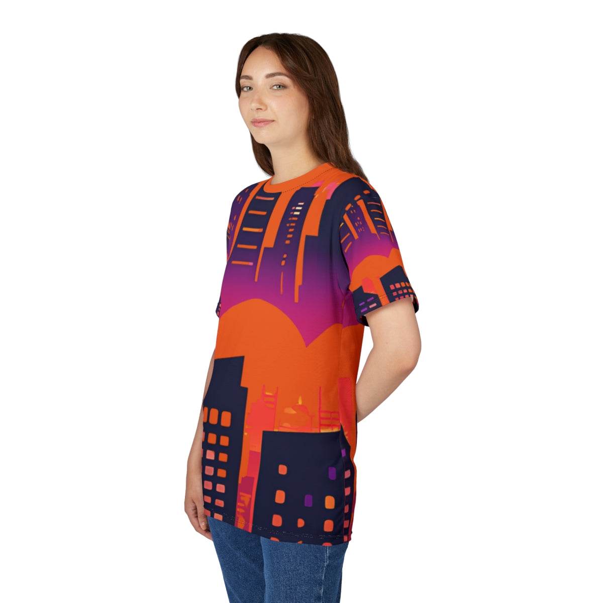 Vibrant Cityscape Unisex Cut & Sew Tee