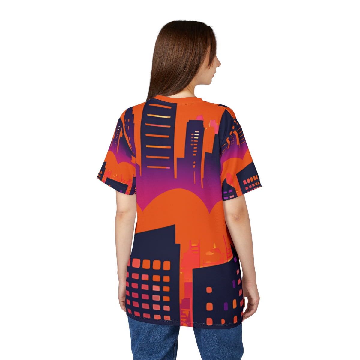 Vibrant Cityscape Unisex Cut & Sew Tee